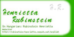 henrietta rubinstein business card